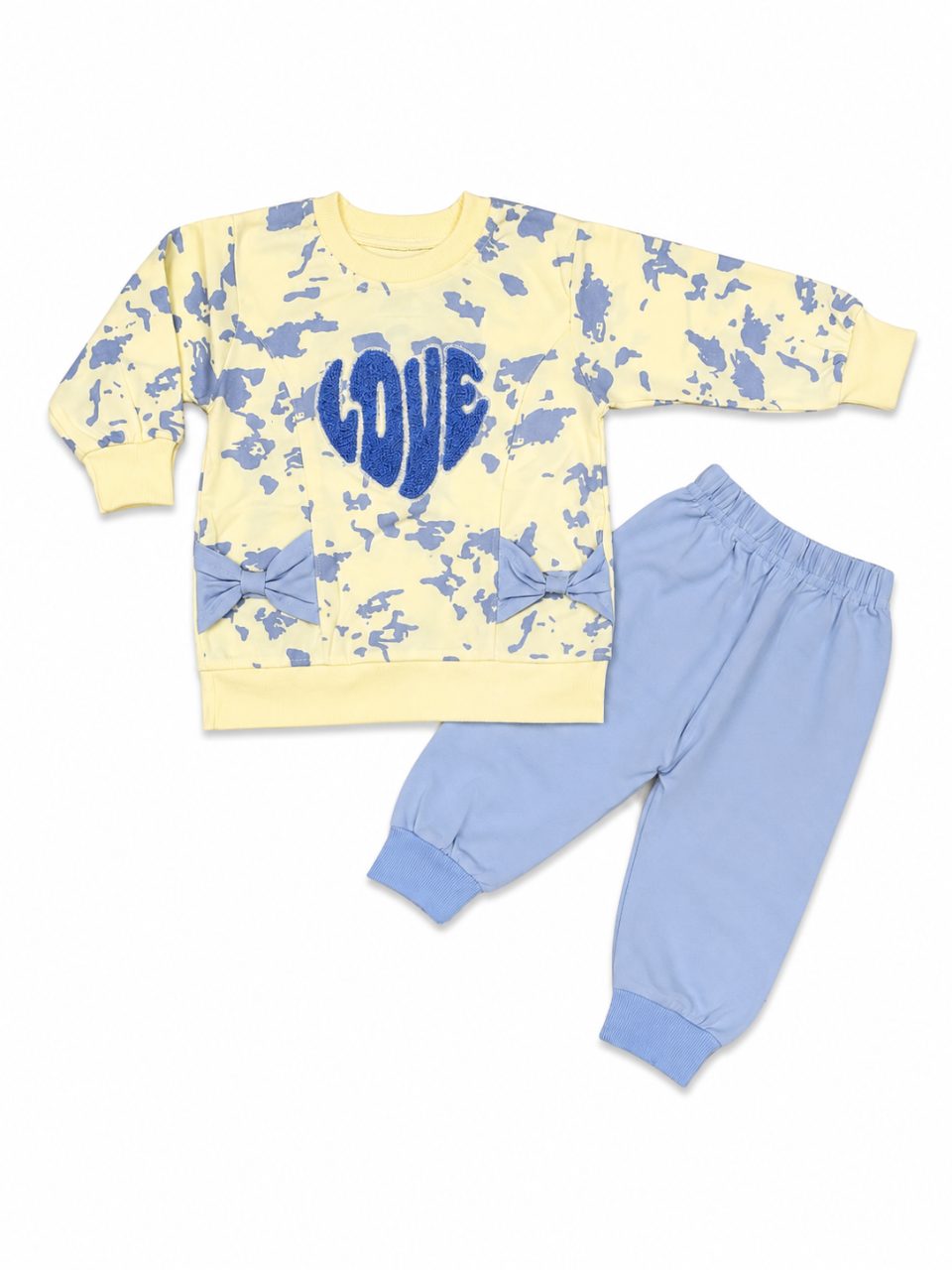Baby Girls 2 Piece Love Embroidered Sweatshirt & Jogger Set